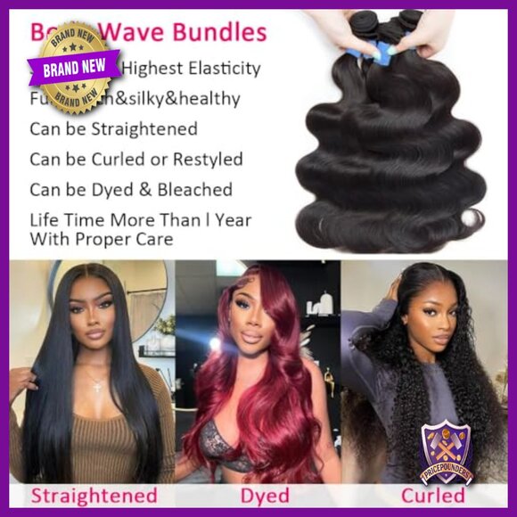 100% Brazilian Virgin Human Hair Extensions Body Wave 20-24 Inch Bundles main image 4